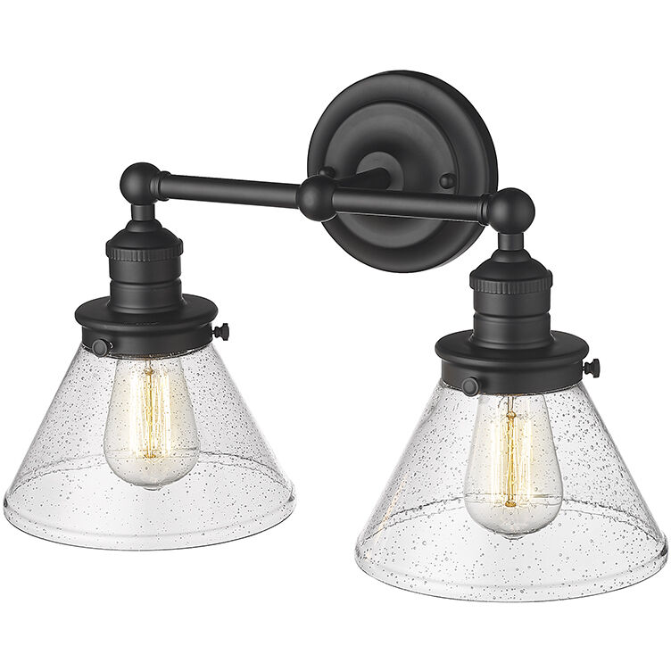 Eyden 2 Light 18.38 inch Matte Black Bathroom Vanity Light Wall Light